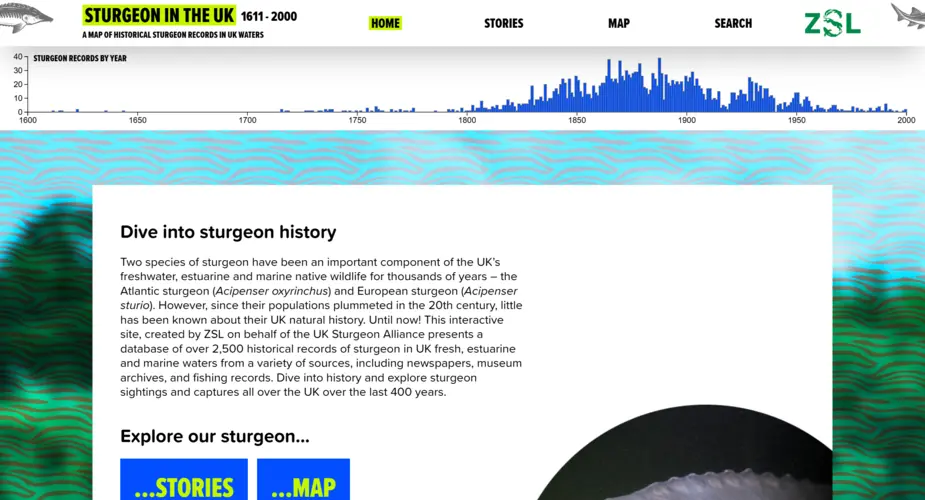 Sturgeon in the UK homepage screenshot