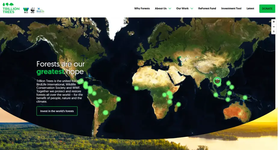 Trillion Trees homepage screenshot